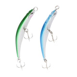 Maxbell 2pcs Topwater Fishing Lures Baits Crankbaits with Treble Hooks Green/Blue
