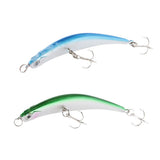 Maxbell 2pcs Topwater Fishing Lures Baits Crankbaits with Treble Hooks Green/Blue