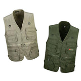 Maxbell 2pcs Men's Multi Pocket Waistcoat Fishing Outdoor Travel Photography Vest