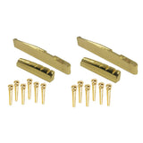 Maxbell Brass Bridge Pins Pegs Saddle Nut Set for Acoustic Folk Guitar