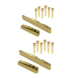 Maxbell Brass Bridge Pins Pegs Saddle Nut Set for Acoustic Folk Guitar