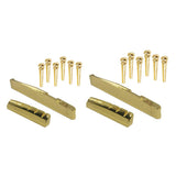 Maxbell Brass Bridge Pins Pegs Saddle Nut Set for Acoustic Folk Guitar