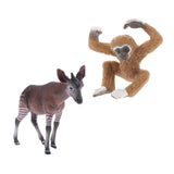 Maxbell Maxbell 2 Pieces Simulation Wildlife Animal Okapi Little Gibbon Model Kids Toy