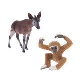 Maxbell Maxbell 2 Pieces Simulation Wildlife Animal Okapi Little Gibbon Model Kids Toy