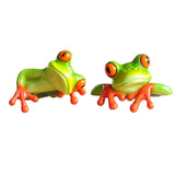 Maxbell Resin 3D Funny Frog Figurine Office Desk Car Dashboard Onament 2Pcs