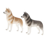 2pcs Simulation Wild Animal Model Figure Toys Figurine Home Decor Husky