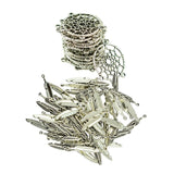 Maxbell 120 Pieces Vintage Feather Dream Catcher Charm Pendants DIY Jewelry Crafts