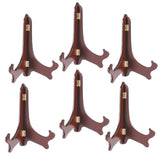 Maxbell 6pcs Wooden Folding Plate Display Easel Stand Photo Holder Fits 6''