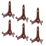 Maxbell 6pcs Wooden Folding Plate Display Easel Stand Photo Holder Fits 6''