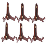 Maxbell 6pcs Wooden Folding Plate Display Easel Stand Photo Holder Fits 6''