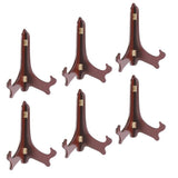 Maxbell 6pcs Wooden Folding Plate Display Easel Stand Photo Holder Fits 6''