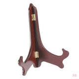 Maxbell 6pcs Wooden Folding Plate Display Easel Stand Photo Holder Fits 6''