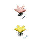 Maxbell 2pcs Creative Starfish Door Knob Cabinet Furniture Drawer Pull Handle-Yellow