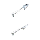 Maxbell 2pcs Creative Spoon Shaped Pull Handle Kitchen Cabinet Cupboard Knob Chrome