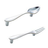 Maxbell 2pcs Creative Spoon Shaped Pull Handle Kitchen Cabinet Cupboard Knob Chrome