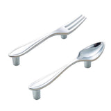 Maxbell 2pcs Creative Spoon Shaped Pull Handle Kitchen Cabinet Cupboard Knob Chrome