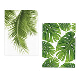 Maxbell 2pcs Unframed Green Palm Leaf Canvas Oil Painting Picture Wall Art Decor