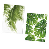 Maxbell 2pcs Unframed Green Palm Leaf Canvas Oil Painting Picture Wall Art Decor