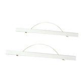 Maxbell 2pcs Magnet Wooden Picture Frame DIY Photo Poster Painting Hanger White