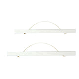 Maxbell 2pcs Magnet Wooden Picture Frame DIY Photo Poster Painting Hanger White