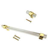 Maxbell 2pcs Acrylic Door Pulls Knob Drawer Cabinet Cupboard Handle Hardware Gold