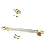 Maxbell 2pcs Acrylic Door Pulls Knob Drawer Cabinet Cupboard Handle Hardware Gold