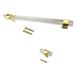 Maxbell 2pcs Acrylic Door Pulls Knob Drawer Cabinet Cupboard Handle Hardware Gold