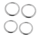 Maxbell 2 Pairs of Smooth Welded Polished Boat Marine Stainless Steel O Ring