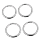 Maxbell 2 Pairs of Smooth Welded Polished Boat Marine Stainless Steel O Ring