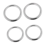 Maxbell 2 Pairs of Smooth Welded Polished Boat Marine Stainless Steel O Ring