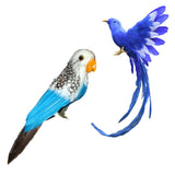 Maxbell 2pcs Artificial Bird Feathered Realistic Garden Yard Decor Ornament  Parrot