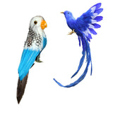 Maxbell 2pcs Artificial Bird Feathered Realistic Garden Yard Decor Ornament  Parrot