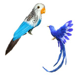 Maxbell 2pcs Artificial Bird Feathered Realistic Garden Yard Decor Ornament  Parrot