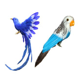 Maxbell 2pcs Artificial Bird Feathered Realistic Garden Yard Decor Ornament  Parrot