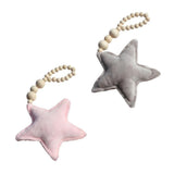 Maxbell 2x Wooden Tassel Pendant Bed Net Curtain Tieback Hanging Ornament  Pink Star