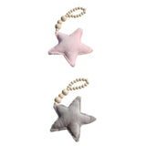 Maxbell 2x Wooden Tassel Pendant Bed Net Curtain Tieback Hanging Ornament  Pink Star