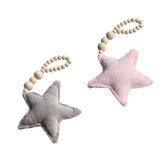 Maxbell 2x Wooden Tassel Pendant Bed Net Curtain Tieback Hanging Ornament  Pink Star