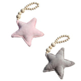 Maxbell 2x Wooden Tassel Pendant Bed Net Curtain Tieback Hanging Ornament  Pink Star