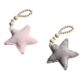 Maxbell 2x Wooden Tassel Pendant Bed Net Curtain Tieback Hanging Ornament  Pink Star