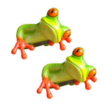 Maxbell 2x Resin Creative 3D Craft Frog Figurine Office Desk Computer Decoration