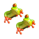 Maxbell 2x Resin Creative 3D Craft Frog Figurine Office Desk Computer Decoration