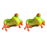 Maxbell 2x Resin Creative 3D Craft Frog Figurine Office Desk Computer Decoration