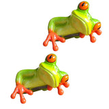 Maxbell 2x Resin Creative 3D Craft Frog Figurine Office Desk Computer Decoration