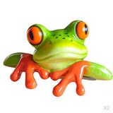 Maxbell 2pcs Resin Creative 3D Craft Frog Figurine Office Desk Computer Decoration