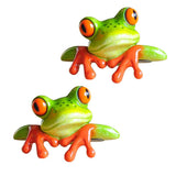 Maxbell 2pcs Resin Creative 3D Craft Frog Figurine Office Desk Computer Decoration