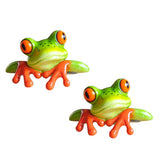 Maxbell 2pcs Resin Creative 3D Craft Frog Figurine Office Desk Computer Decoration