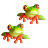 Maxbell 2pcs Resin Creative 3D Craft Frog Figurine Office Desk Computer Decoration