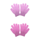 Maxbell 2 Pairs Exfoliating Bath Glove Shower Skin Care Scrubber Pads Rose Red Pink