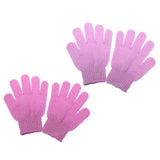 Maxbell 2 Pairs Exfoliating Bath Glove Shower Skin Care Scrubber Pads Rose Red Pink