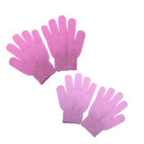 Maxbell 2 Pairs Exfoliating Bath Glove Shower Skin Care Scrubber Pads Rose Red Pink